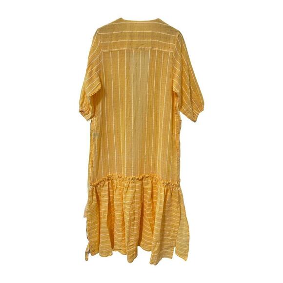 Lemlem Matara Robe Belted Maxi Dress Size S Yellow Beachy Swim Cover Up NWOT - Picture 6 of 9